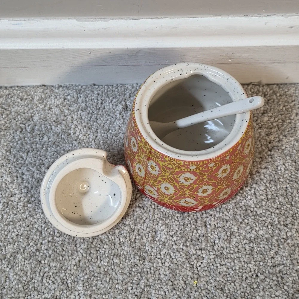 Anthropologie Mother's Day Sugar Pot Floral Spoon